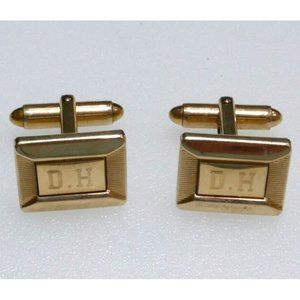 Mid Century Gold Filled Cufflinks Initials DH Kreisler Quality USA